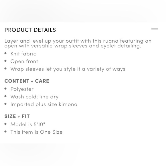 Torrid Gold Eyelet Inset Ruana - Picture 7 of 8